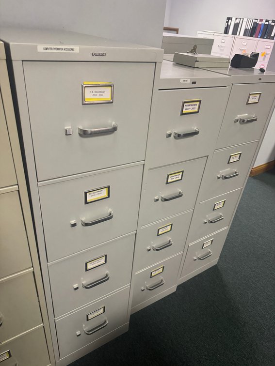 Three 4-Drawer Metal Vertical Filing Cabinets