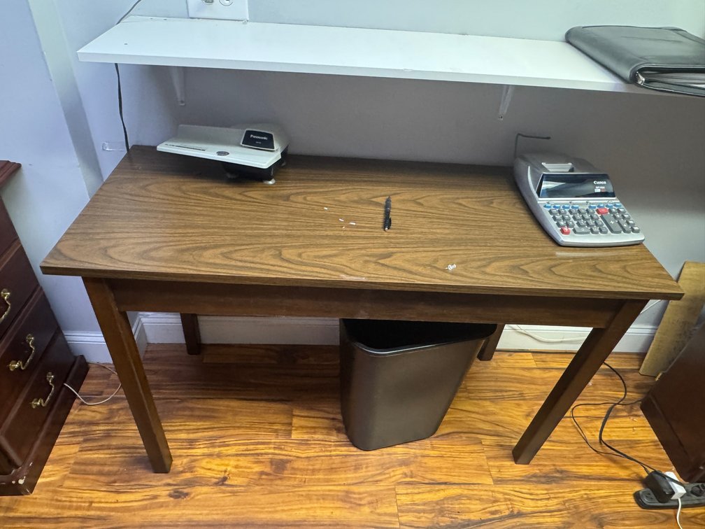 Brown Wood-Grain Office Desk
