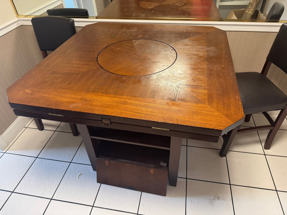 Counter-Height Dining Table with Lazy Susan