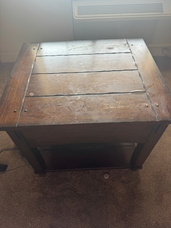Rustic Wood End Table