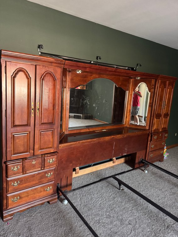 Headboard with side cabinets
