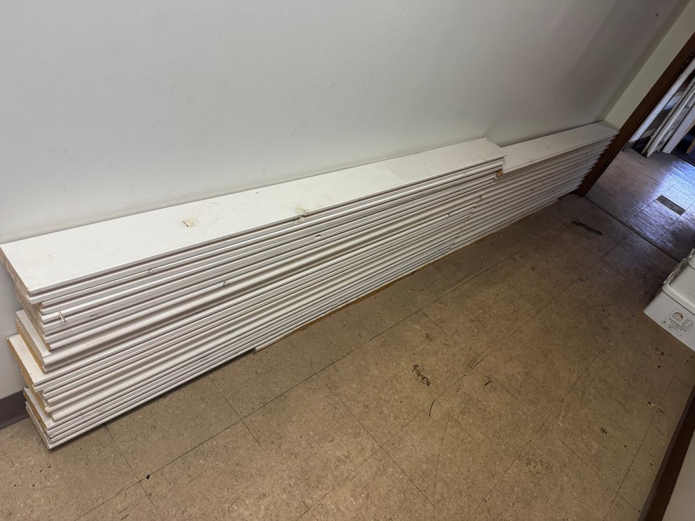 Trim boards or PVC baseboards