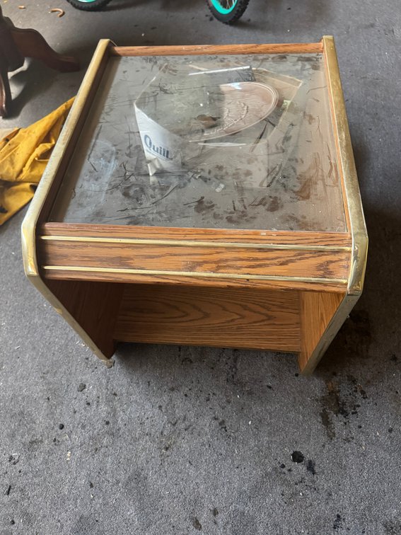 Vintage Wood & Glass End Table