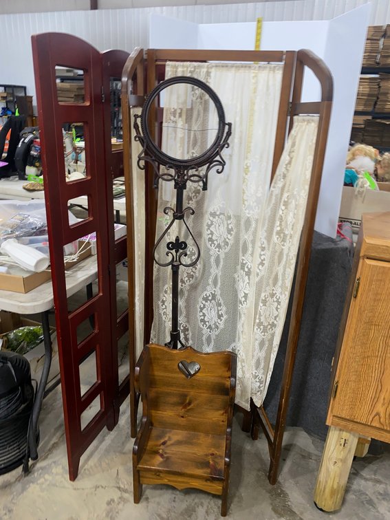 Standing Picture Frames, Small Wooden Chair, Screen