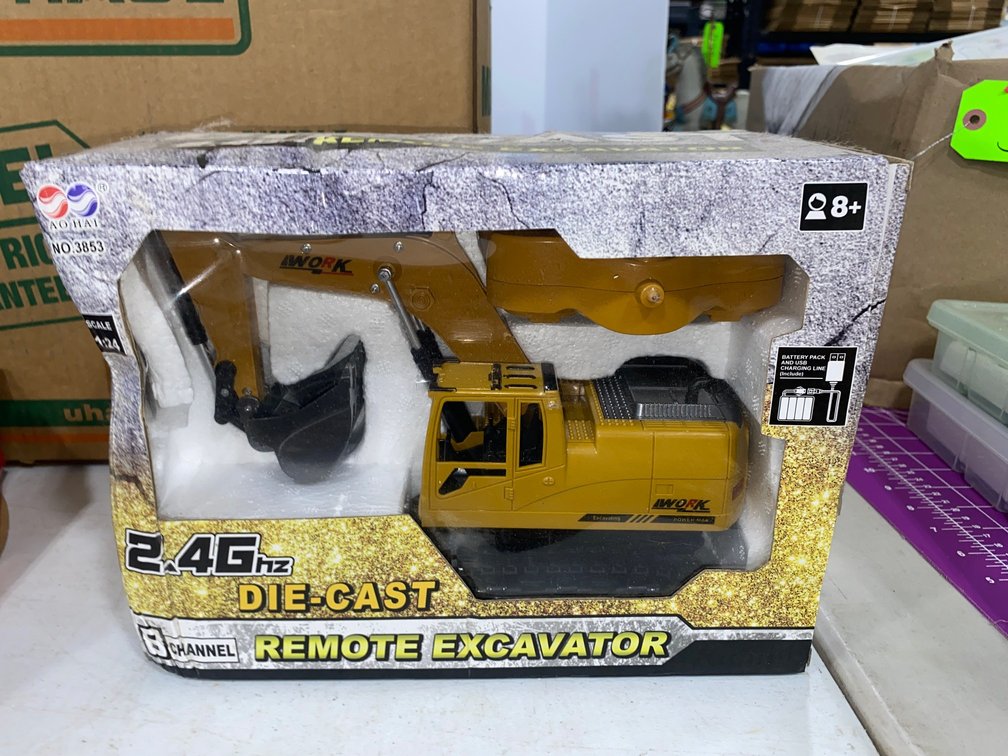 Die Cast 8 channel Remote excavator, Moon Sand and other Toys