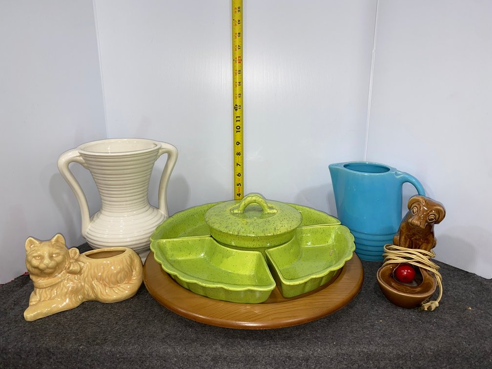 Lazy Susan Serving Set, Large Vase, Pitcher
