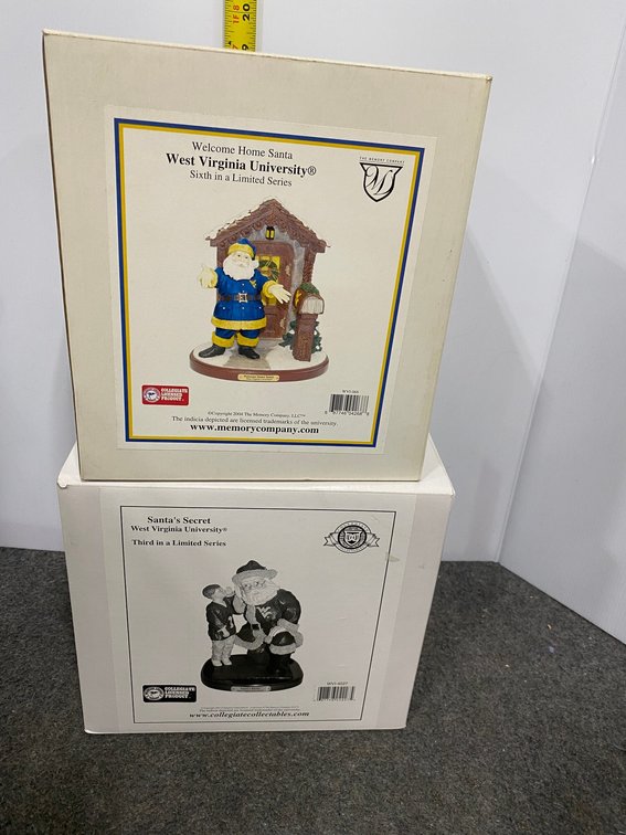 Welcome Home Santa WVU,  Santas Secret WVU Themed Figurines
