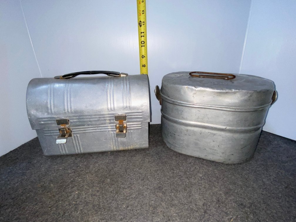 2-Vintage Aluminum Lunch Buckets
