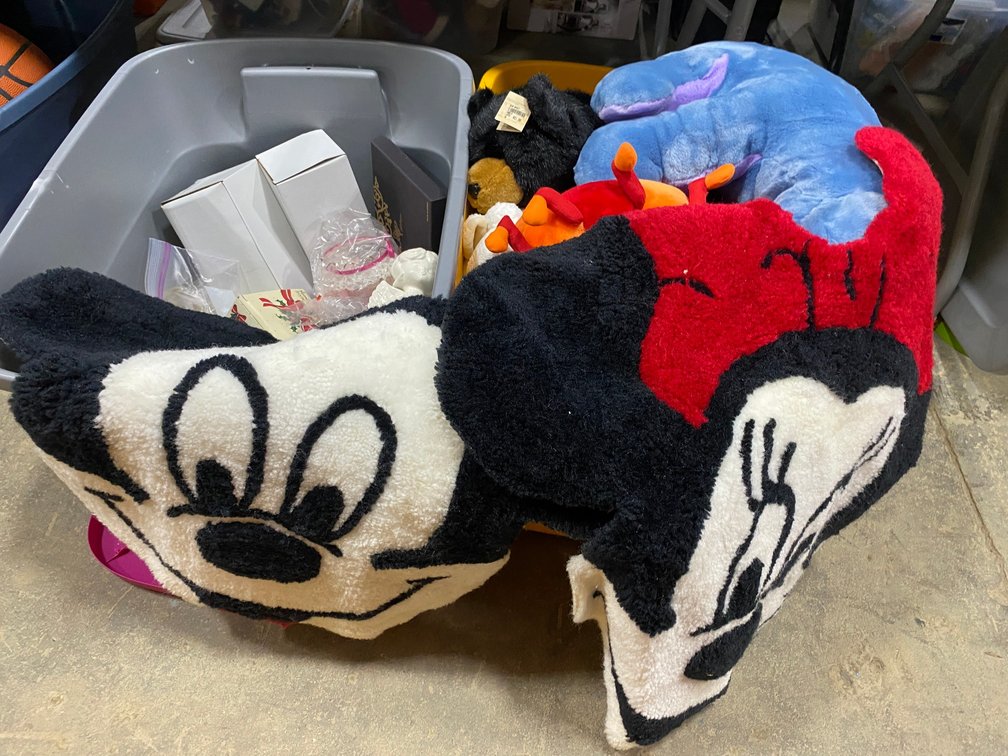 Stuffed Animals, Mickey and Minney Mouse Rugs, and More