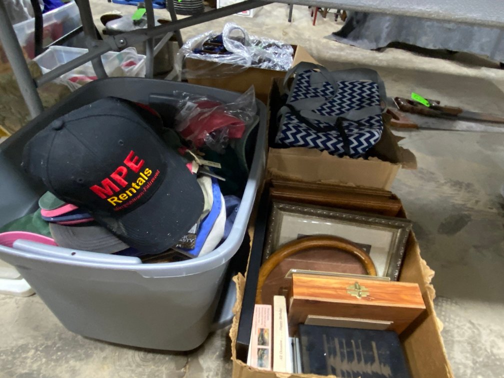 Collection of hats, Bags and Picture Frames