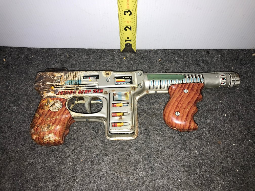 Junior Burp Gun Tin Friction Toy