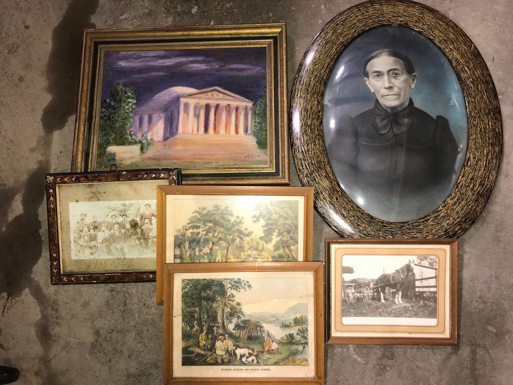Old Photo Frame and painting Lot
