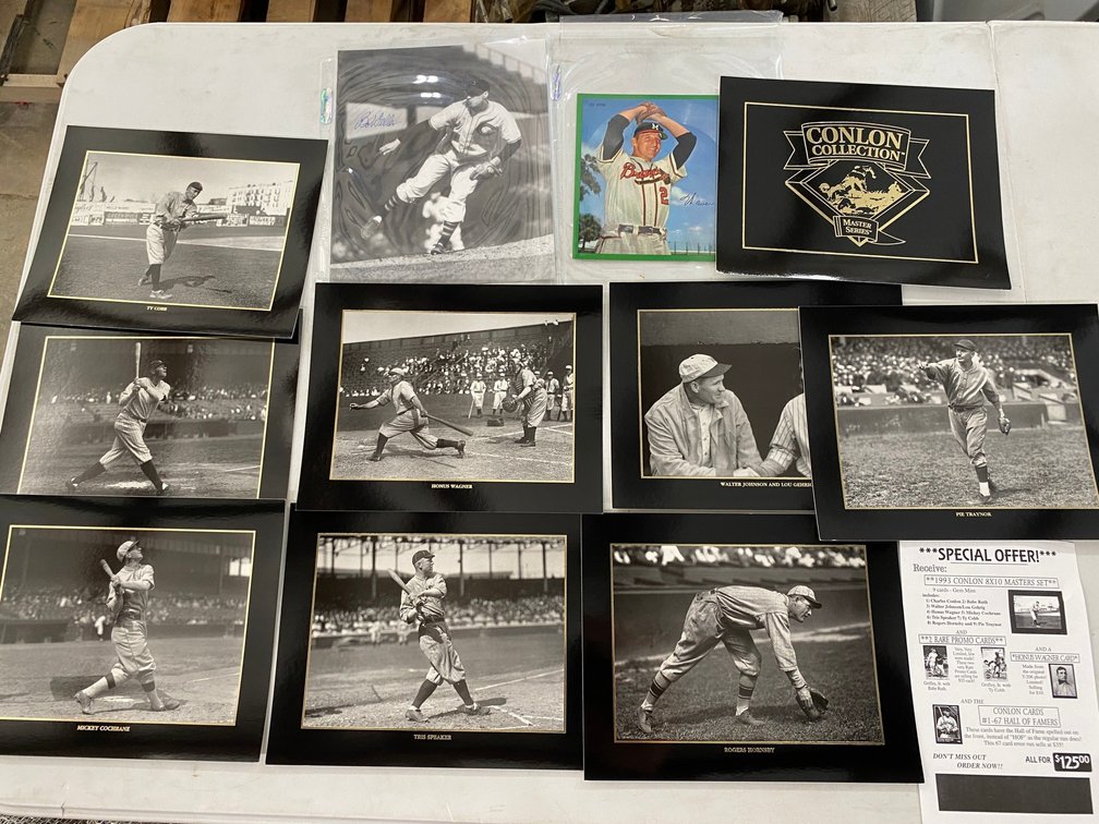 Signed Photo of Warren Spahn, Bob Feller