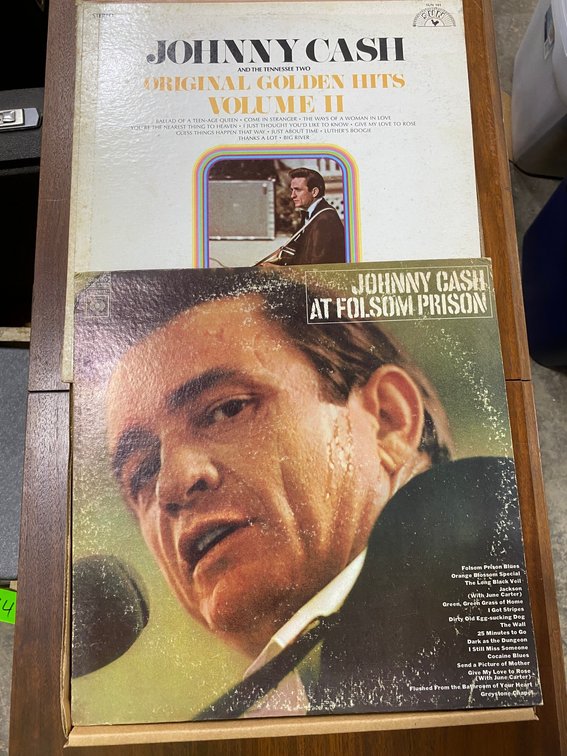 Johnny Cash Folsom Prison Record, Johnny Cash Original Golden Hits Volume 2  Record