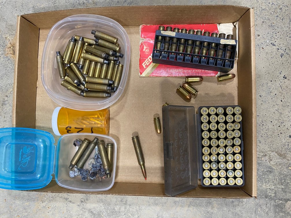 Shell Casings, 10 Rounds of 243, 15 Rounds of 44Rim Mag