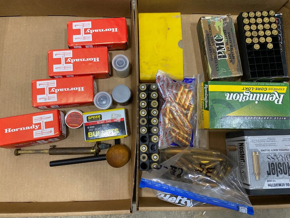 Different Caliber Brass Casings, Hornady Bullets