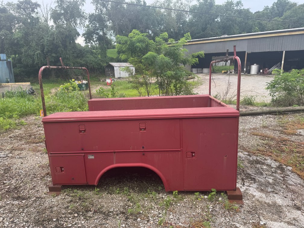 Red utility/service truck body