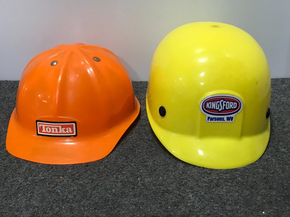 Toy hard hats, Tonka and Kingsford