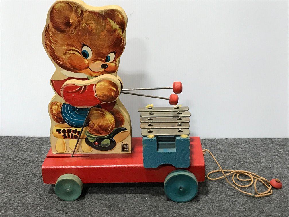 1950's Fisher Price Teddy Zilo Pull Toy