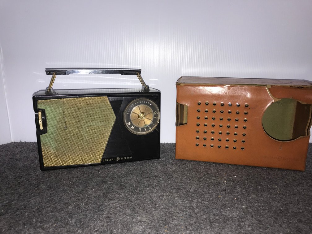 1950's General Electric Portable Transistor Radio with Leather Case