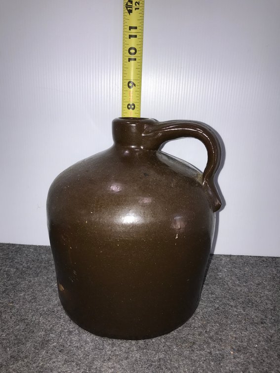 Antique Stone Ware Moonshine Jug, Brown Slip Glaze