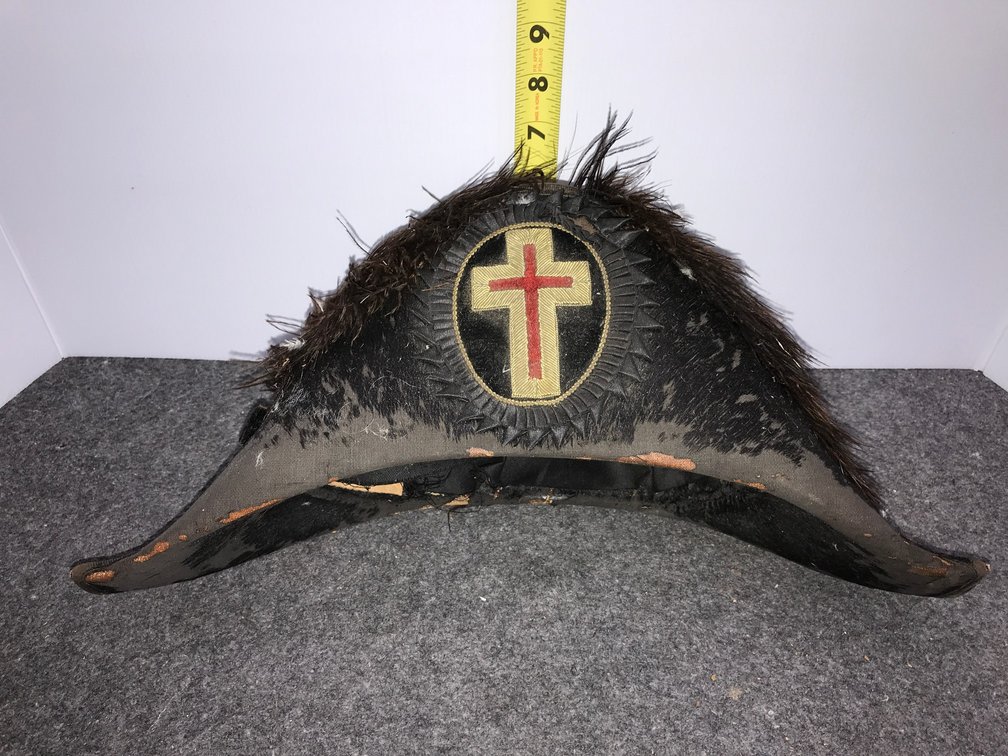 Masonic Knights Templar bicorne hat or chapeau