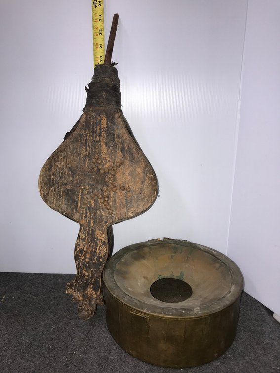 Antique Fireplace Bellows and Spittoon