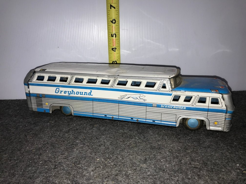 Tin litho Greyhound Bus toy