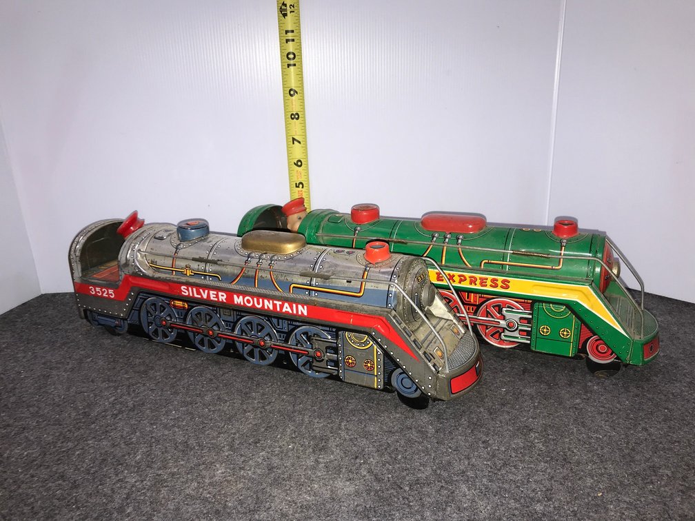 Tin litho train engines