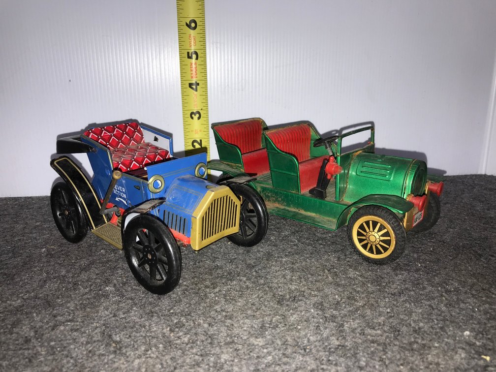 Two Tin Litho Touring Cars For Display, Parts or Repair