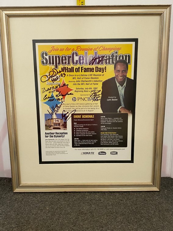 Reunion of Champions Poster Framed signed by Pittsburgh Steelers Players