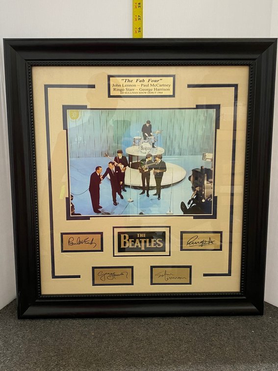 Framed Photo of the Beatles with Signatures