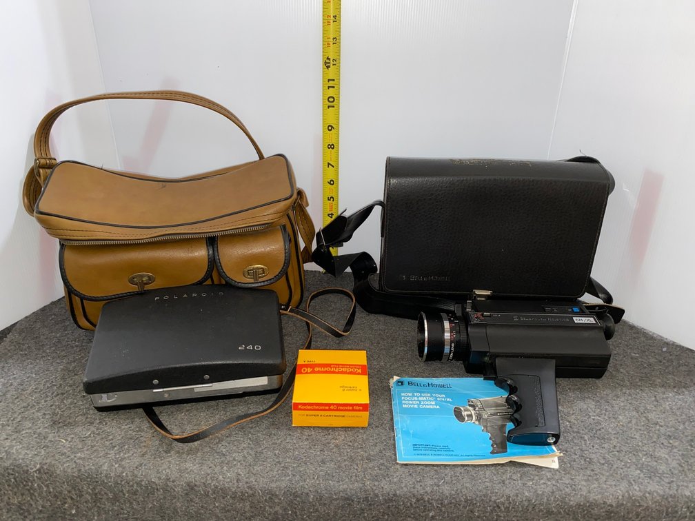 Polaroid 240 Camera, Bell and Howell Focus Matic 674 XL