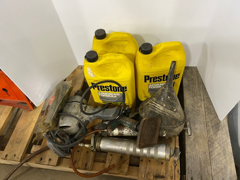Prestone Antifreeze 3-Jugs of it, Electric Impact, Funnel and Grease Guns
