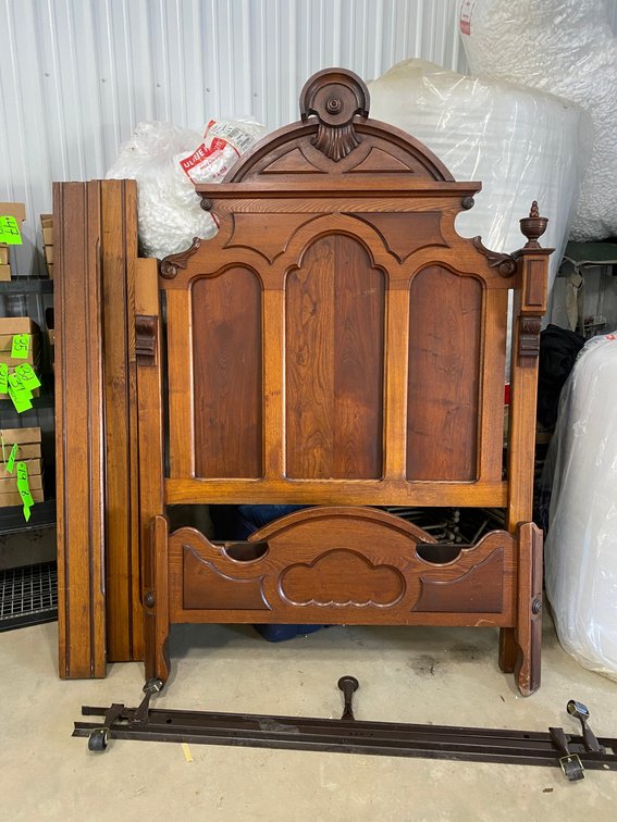 Full Size Victorian Renaissance Carved Wood Bed Frame