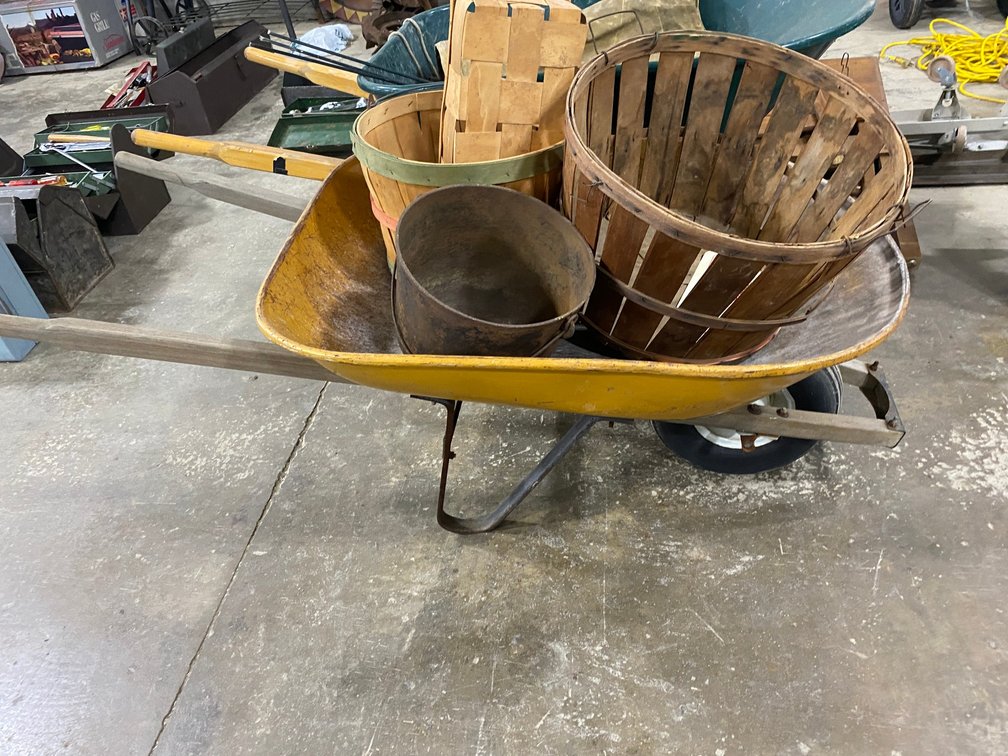 Bushel Baskets, Wheelbarrow