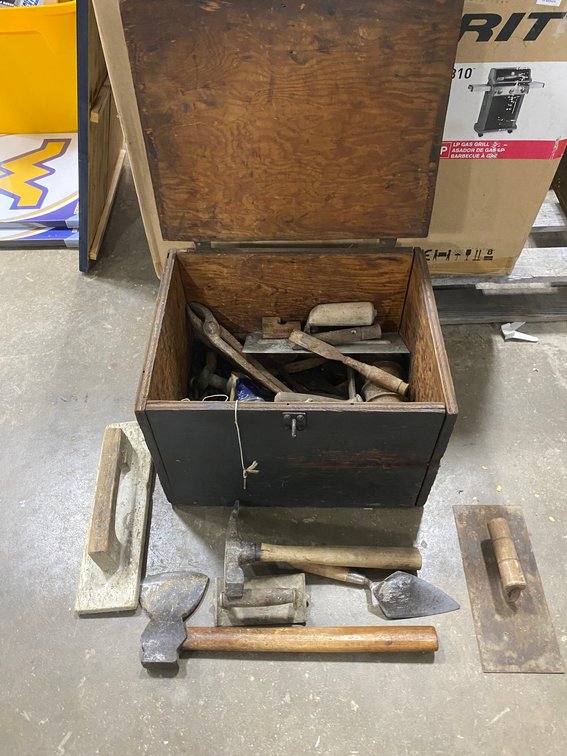 Wooden Tool Box with Tools