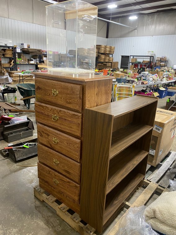 Chest of Drawers, Wooden Bookshelf