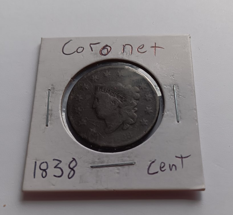 1838 Coronet Head Large Cent