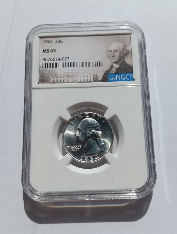1964 Washington Quarter NGC MS65