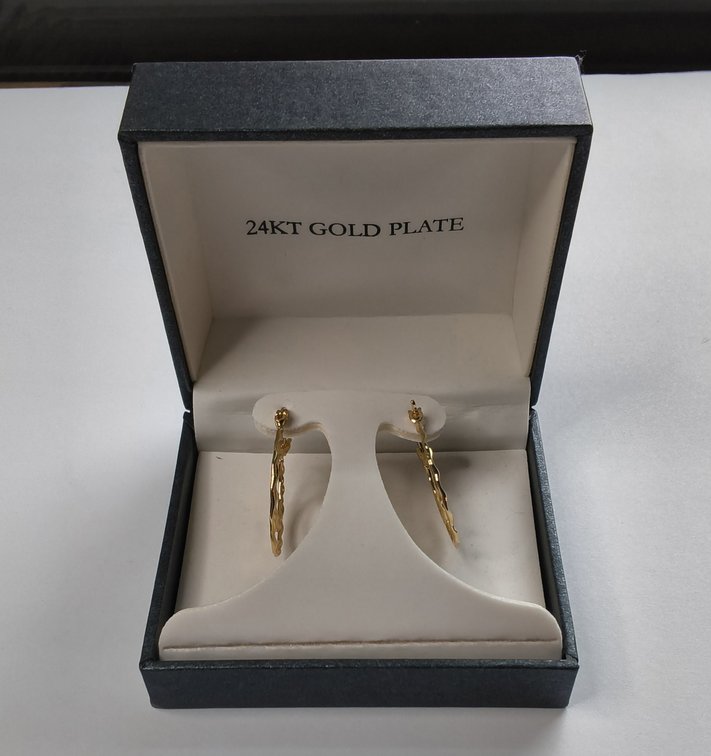 24K Gold Plated Hoop Earing In Box