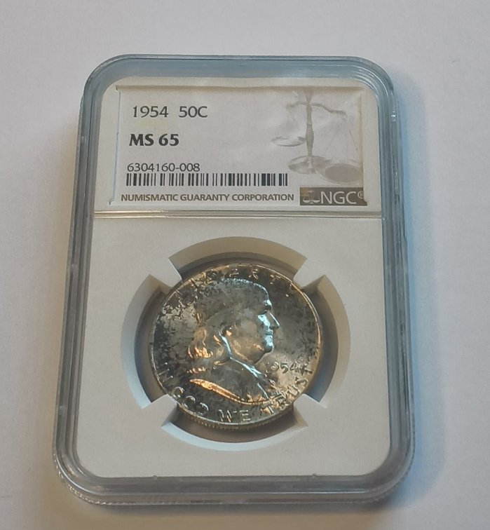 1954 Franklin Half Dollar NGC MS65