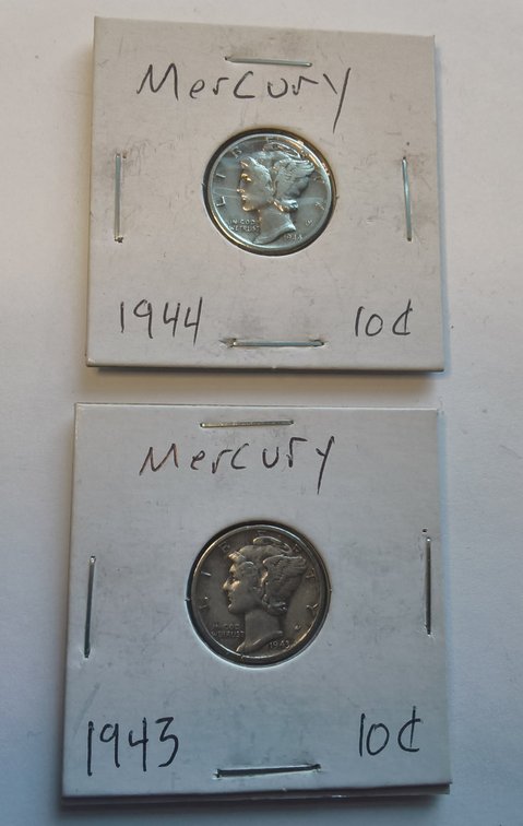 Mercury Dime Lot 1943 & 1944