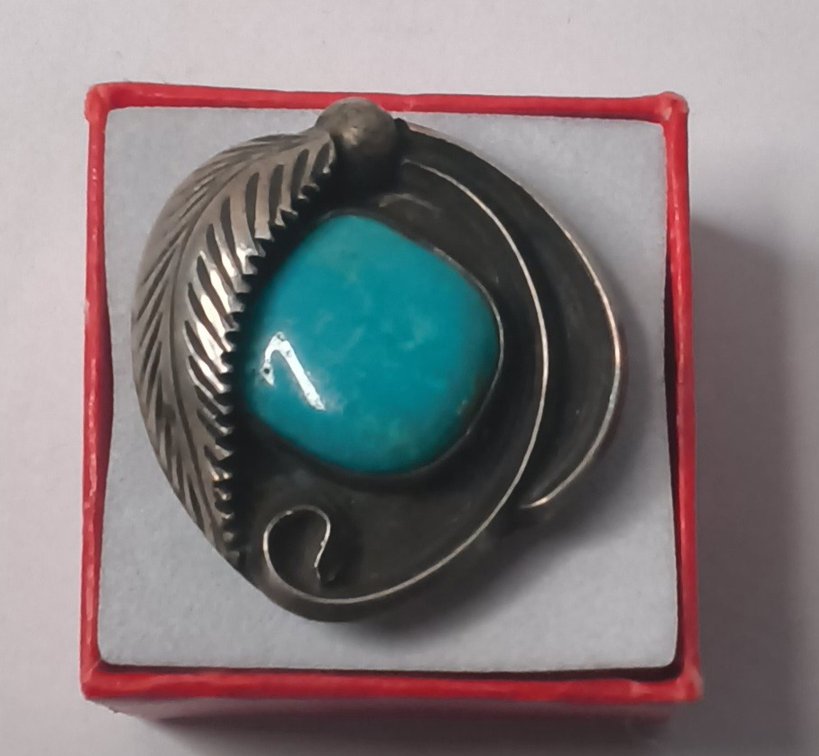 Silver and Turquoise Ring sz 5 #1