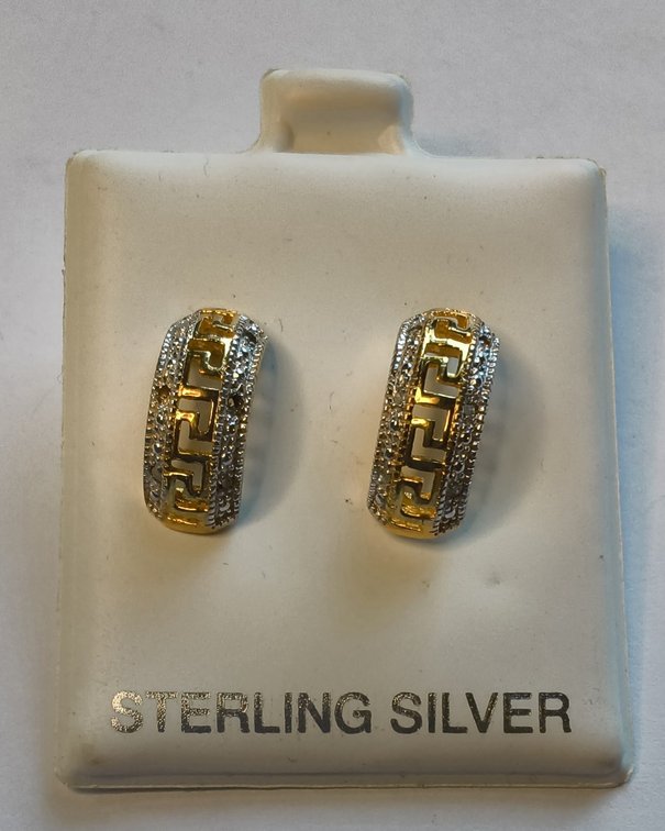 Sterling Silver and Diamond Earings