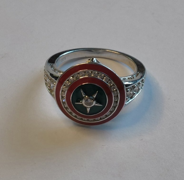 Vancaro Sterling Silver Capt America Sheild Ring sz7