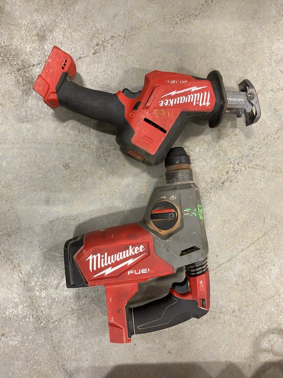 Milwaukee fuel battery rotary hammer, hacksaw-no battery or charger