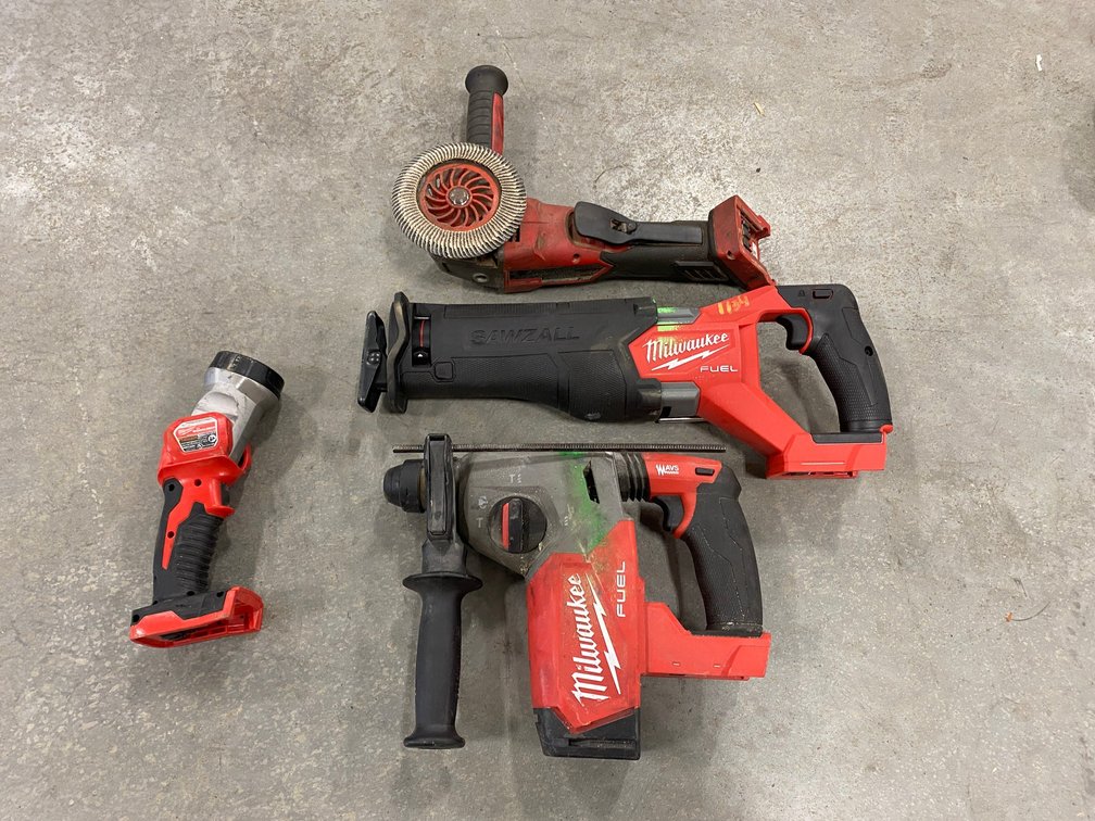 Milwaukee fuel sawzall, light, rotary hammer, grinder-no batteries or chargers included