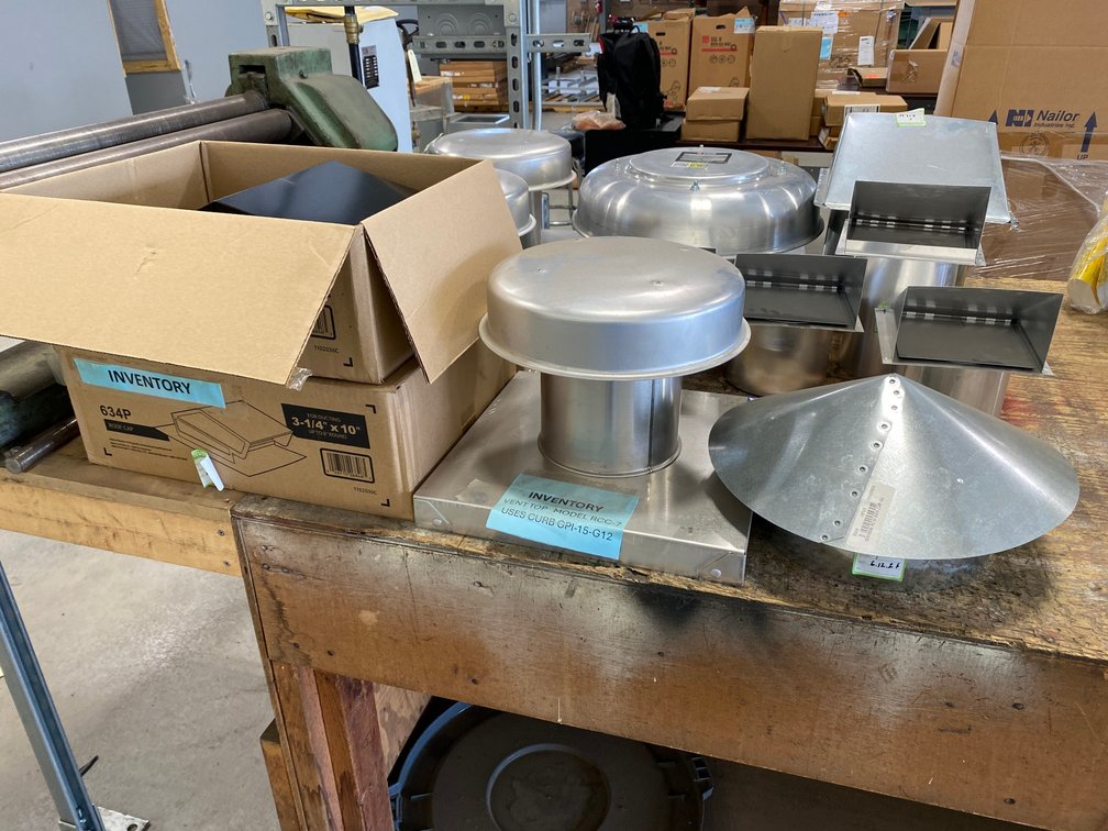 Assortment of roof caps