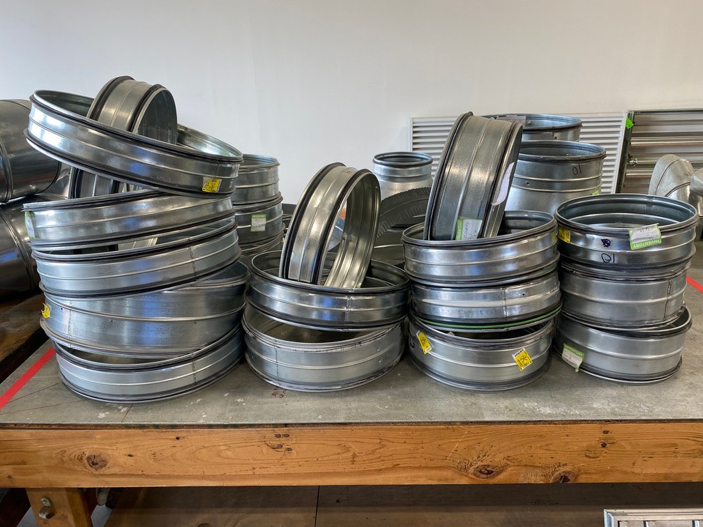 Assortment of spiral couplings and reducers-13 1/2", 10", 12", 14"